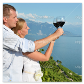 Wine tasting in Lavaux vineyards at sunset